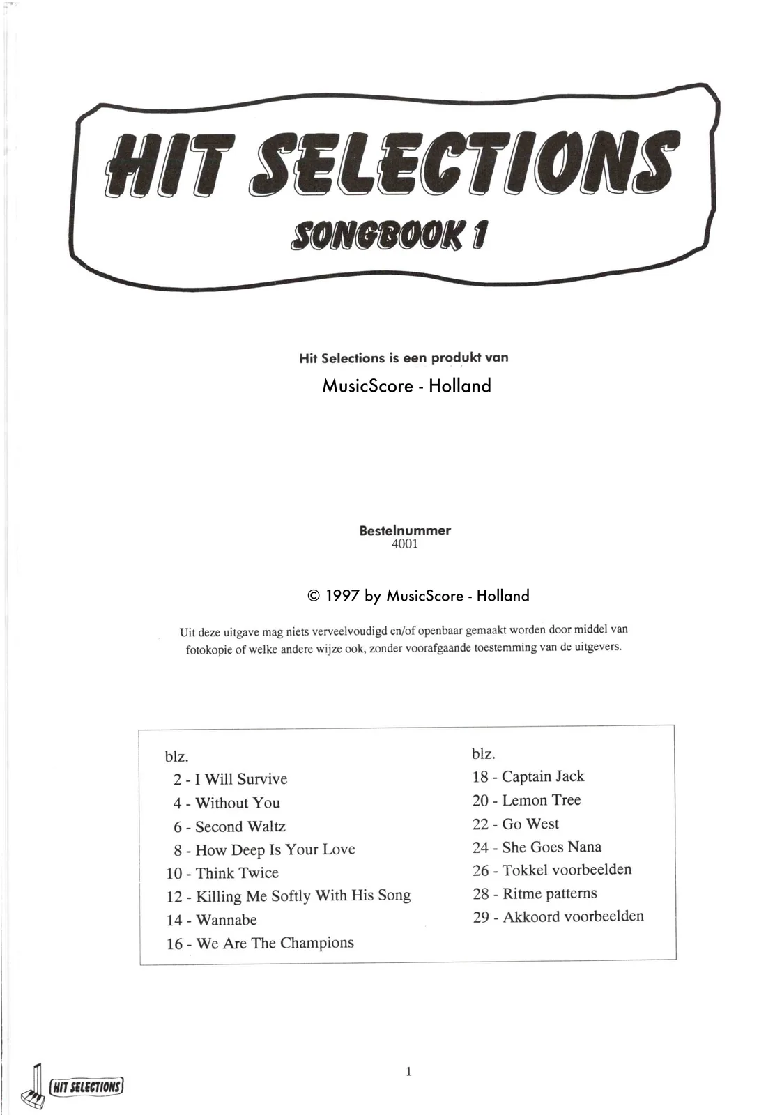 Voorbeeldpagina uit Hit Selections