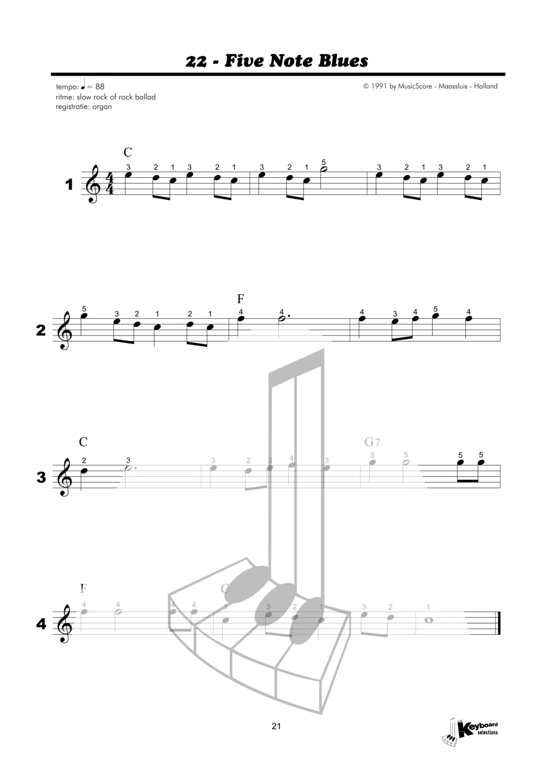 Voorbeeldpagina uit Keyboard Selections 1