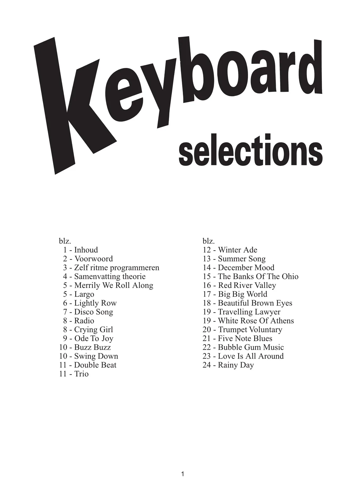Voorbeeldpagina uit Keyboard Selections 1