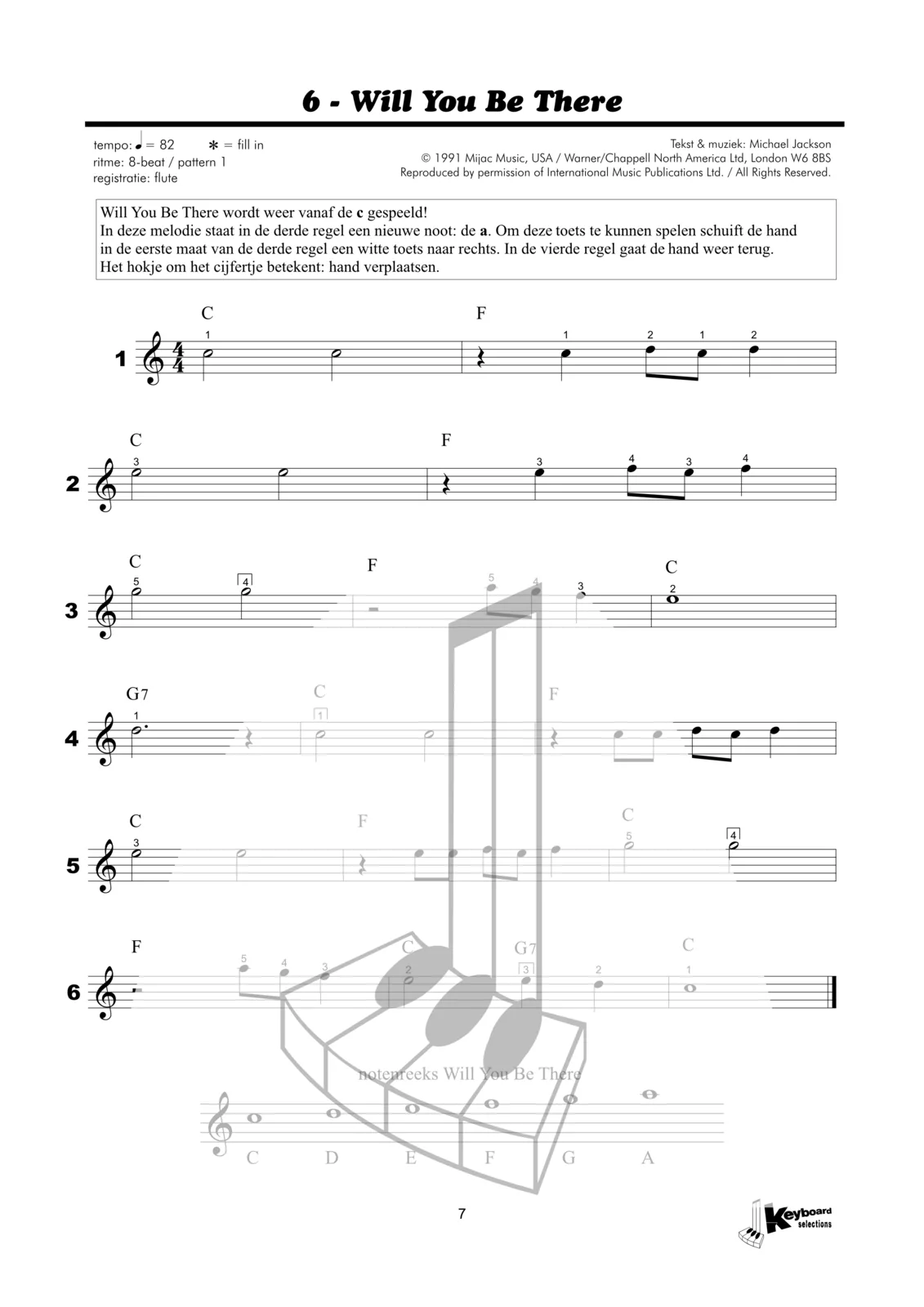 Voorbeeldpagina uit Keyboard Selections 2