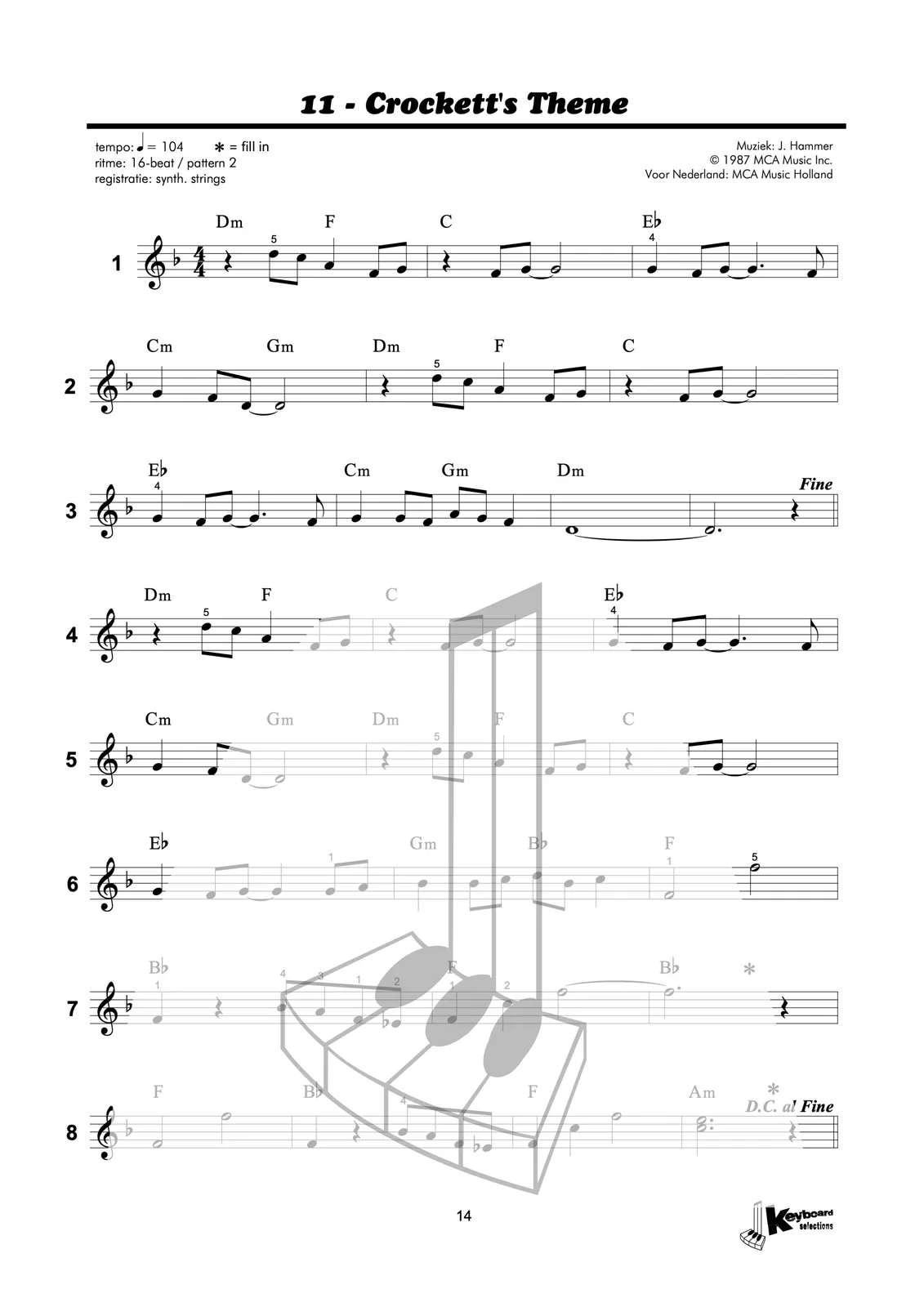 Voorbeeldpagina uit Keyboard Selections 4