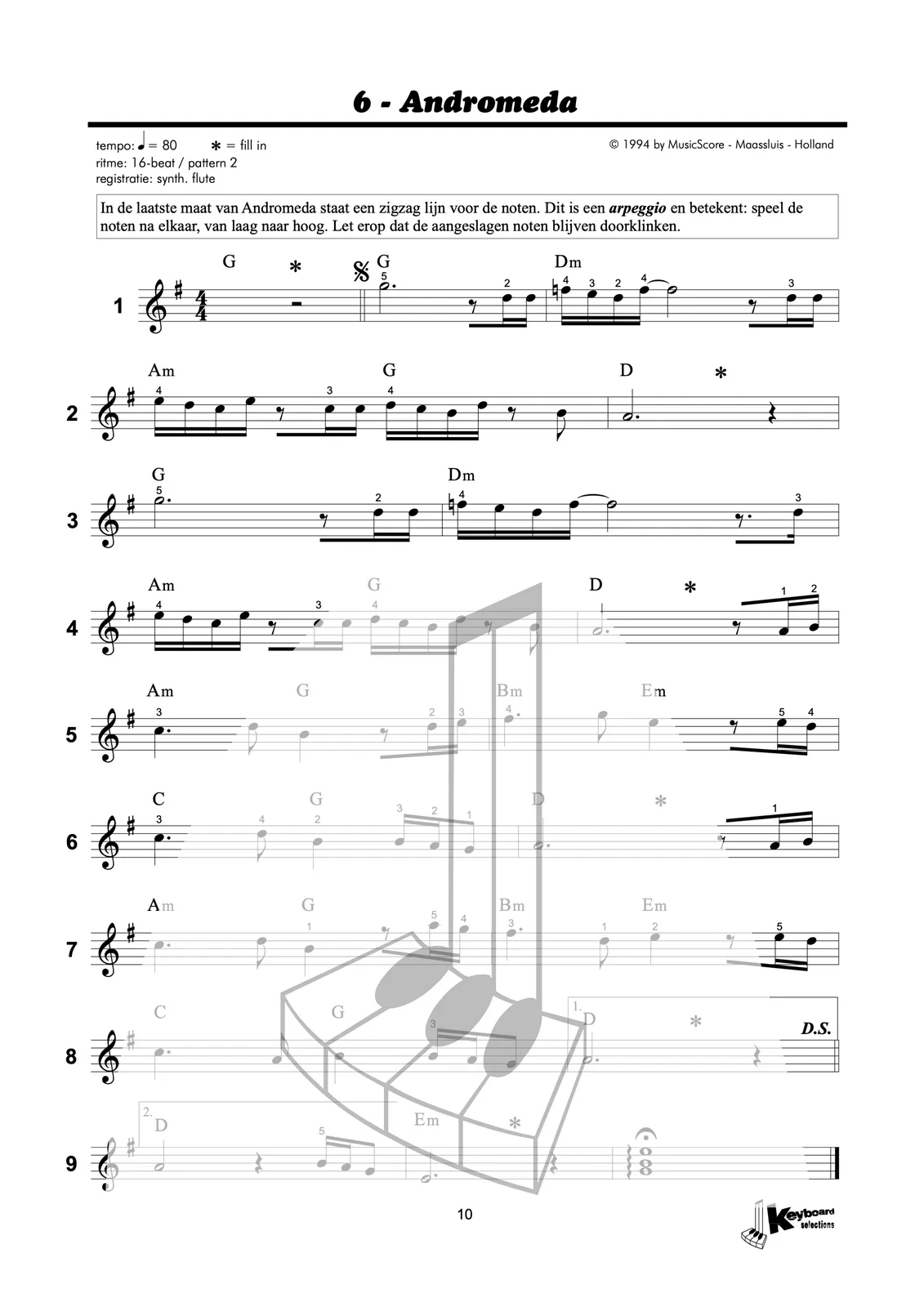 Voorbeeldpagina uit Keyboard Selections 5