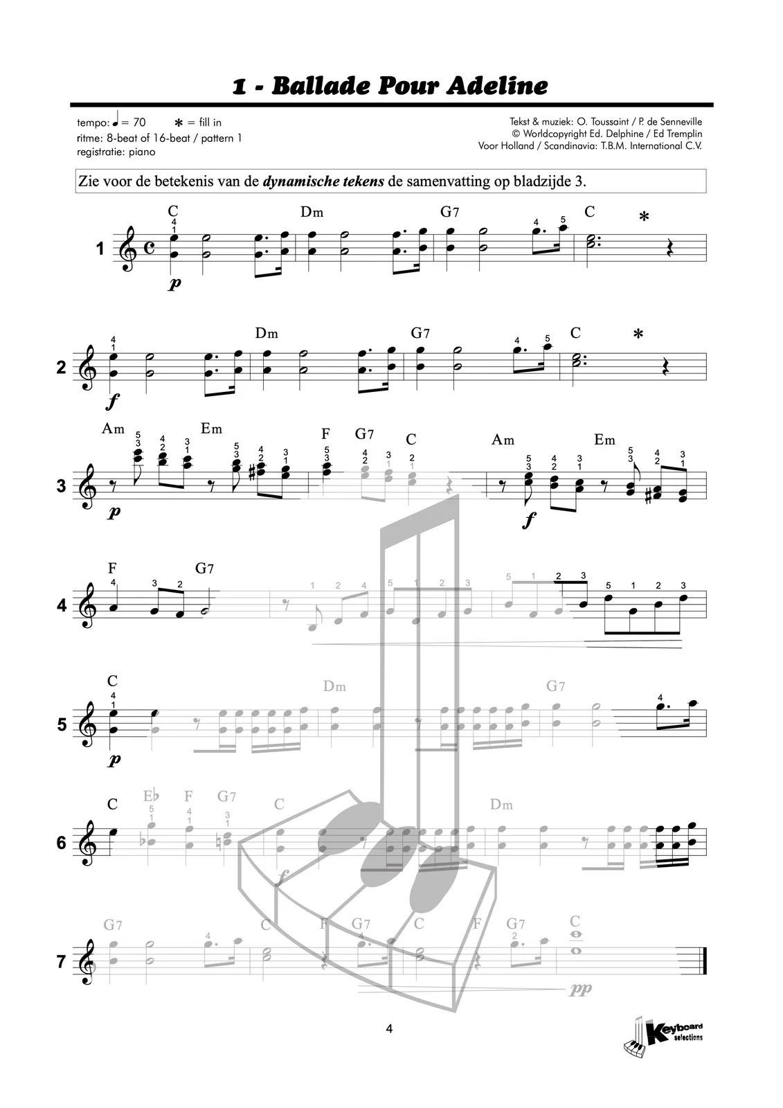 Voorbeeldpagina uit Keyboard Selections 6