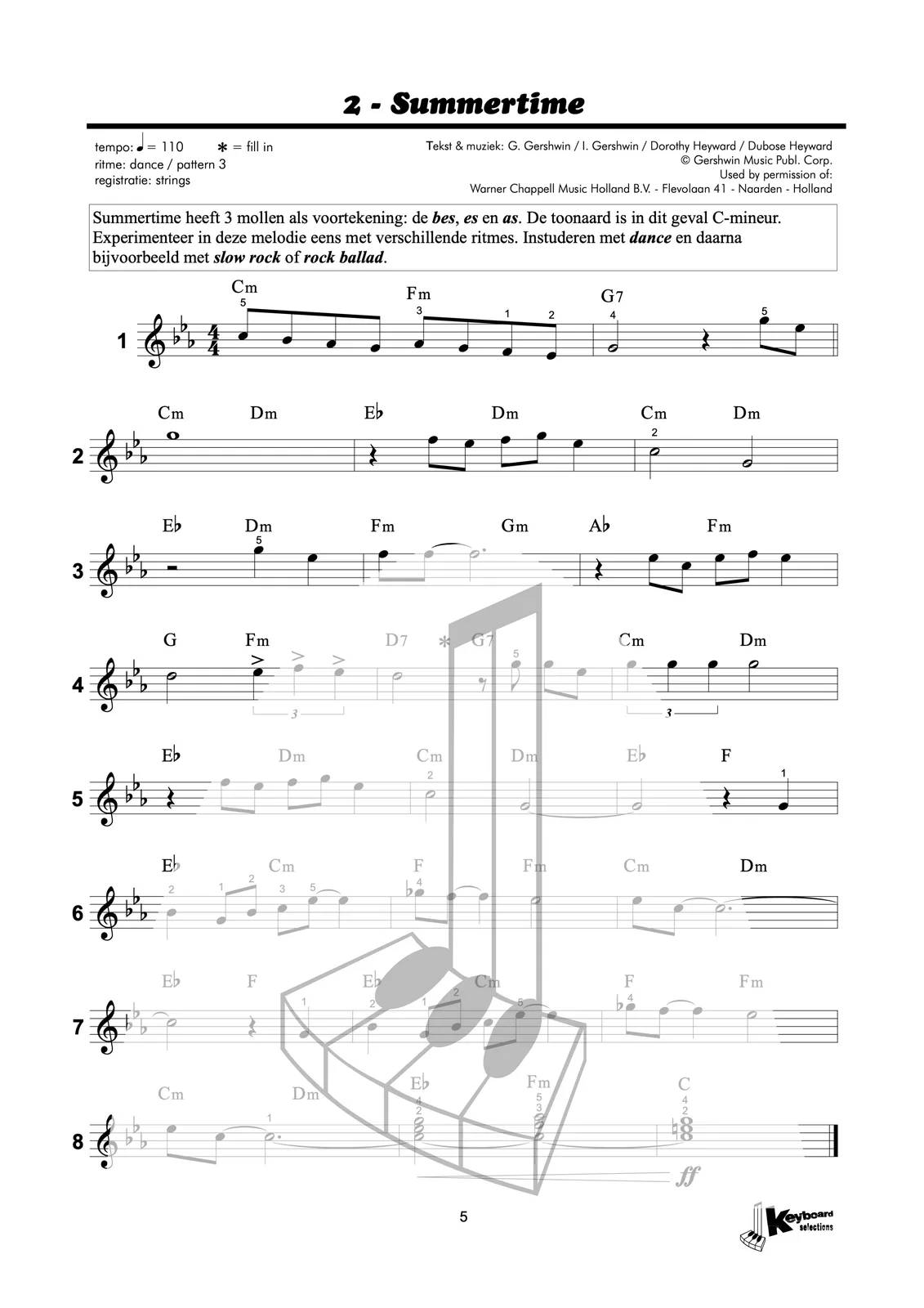 Voorbeeldpagina uit Keyboard Selections 6