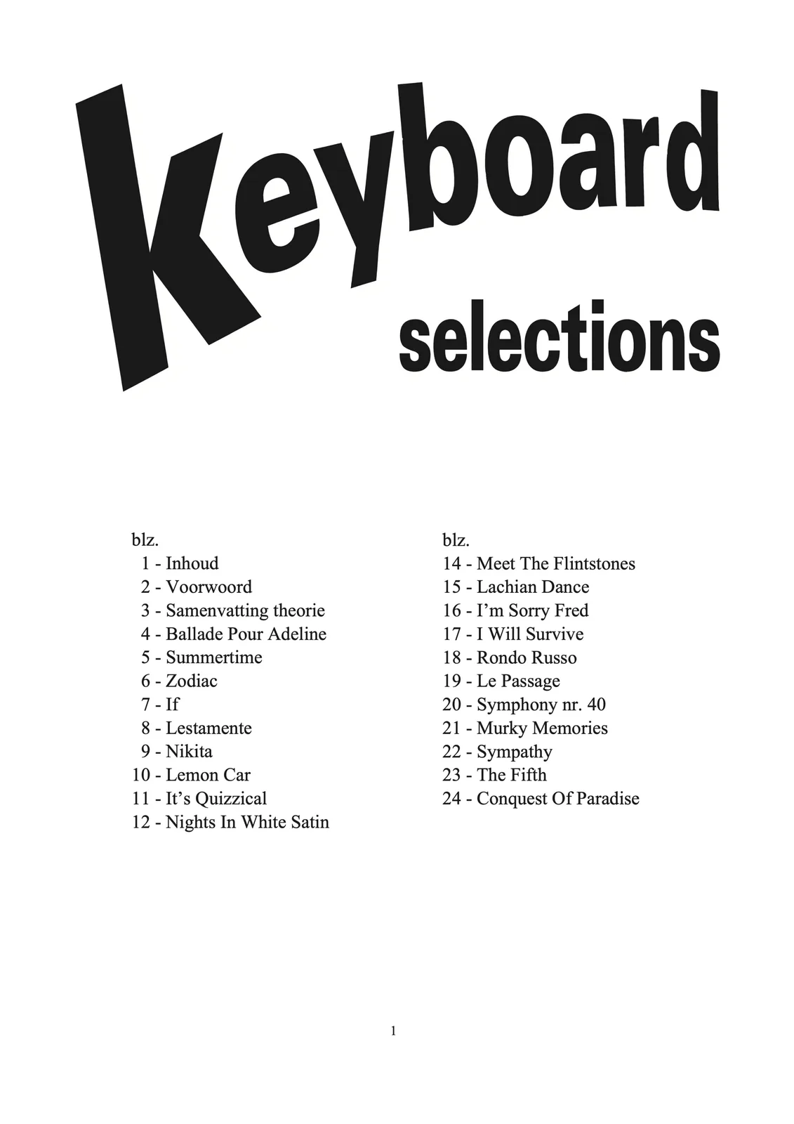 Voorbeeldpagina uit Keyboard Selections 6