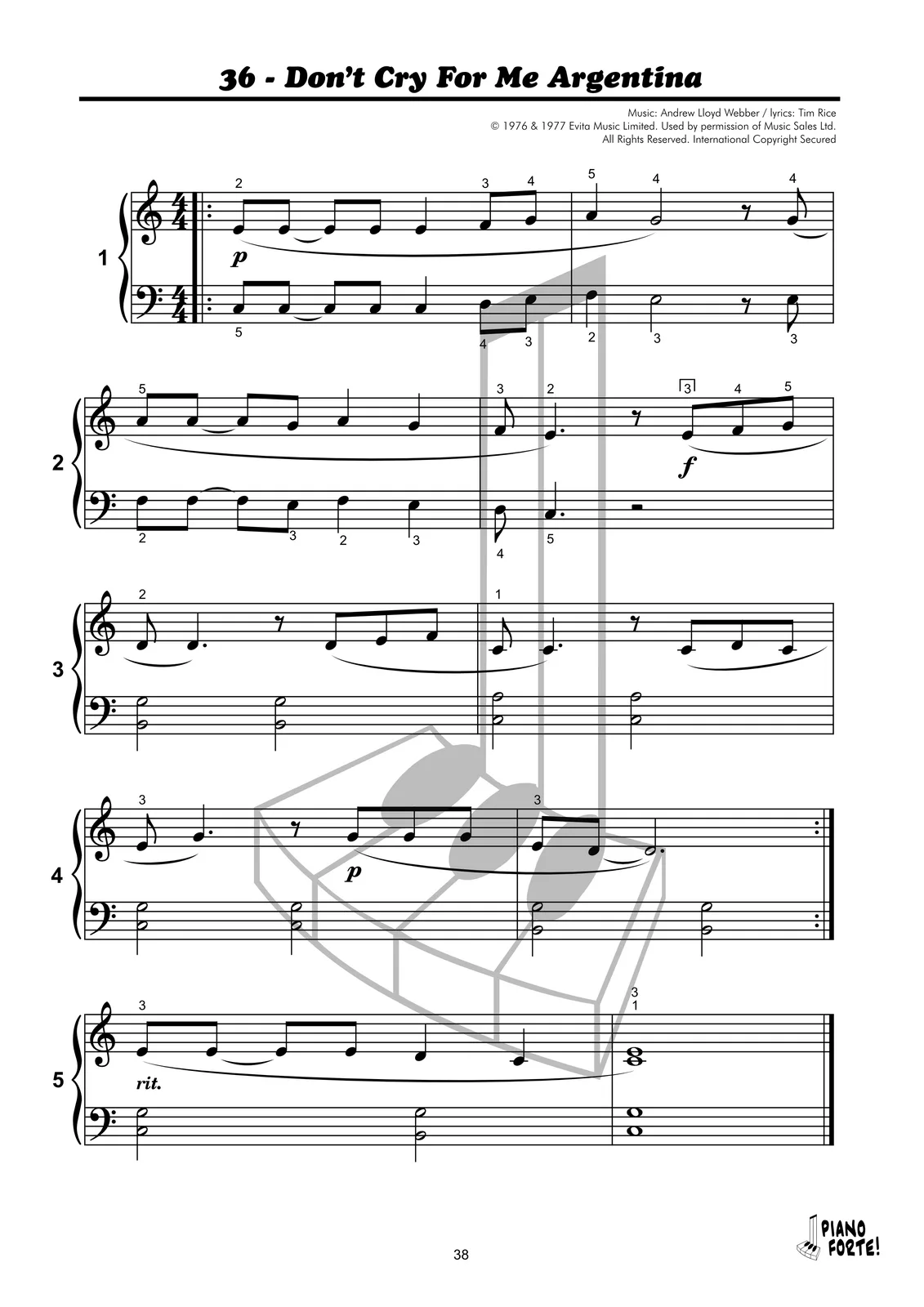 Voorbeeldpagina uit Piano Forte! 1