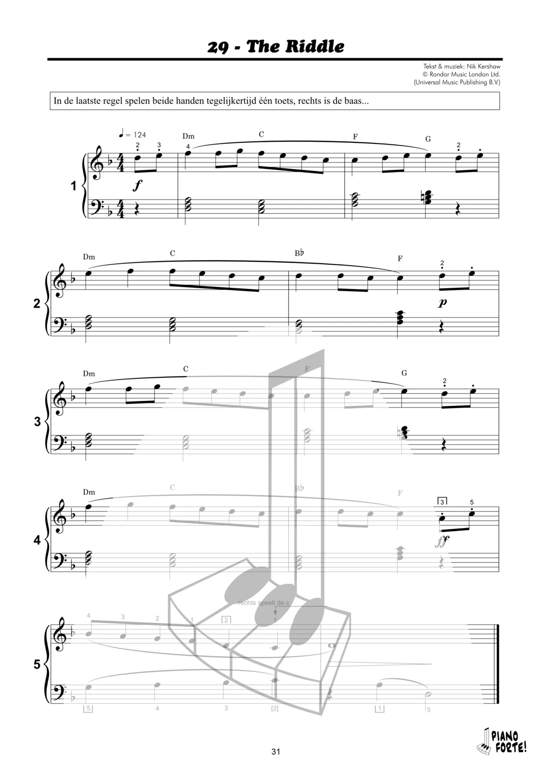 Voorbeeldpagina uit Piano Forte! 2