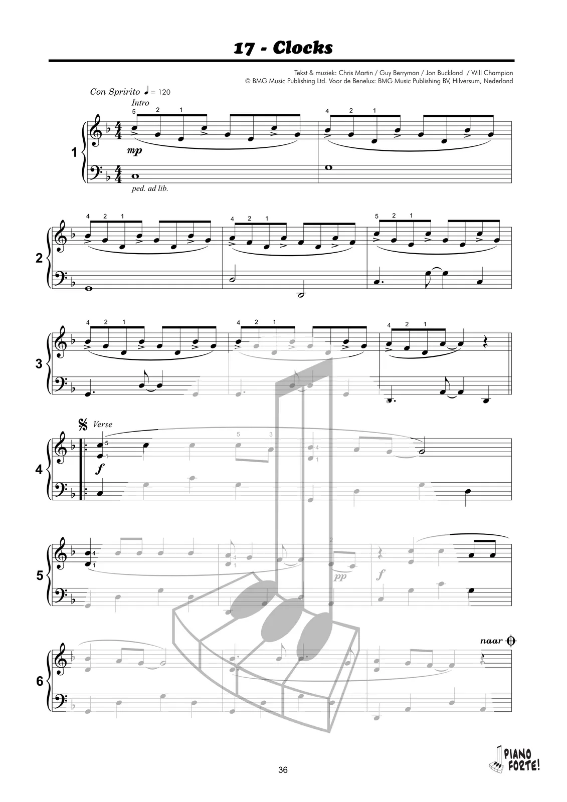 Voorbeeldpagina uit Piano Forte! 4