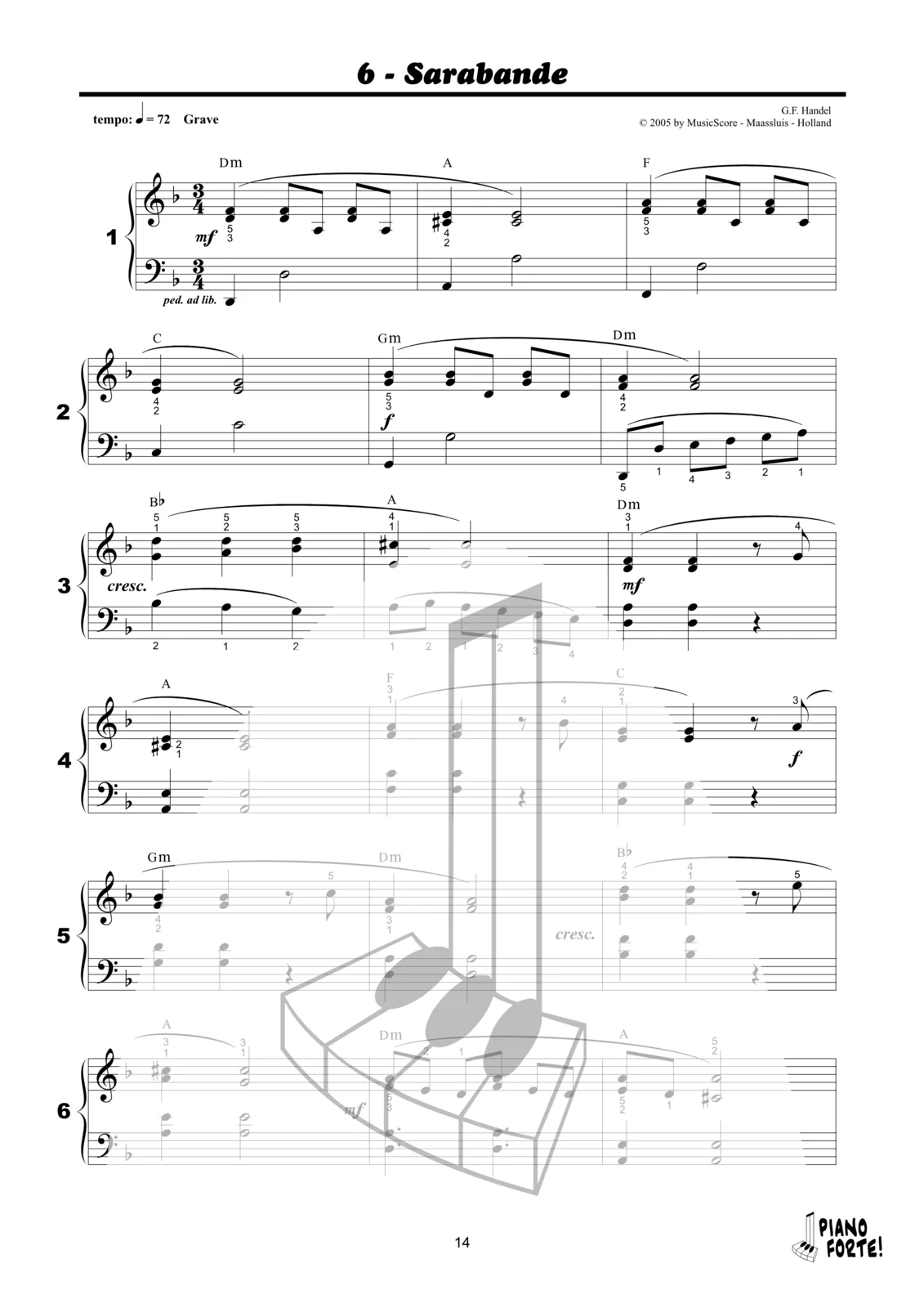 Voorbeeldpagina uit Piano Forte! 5