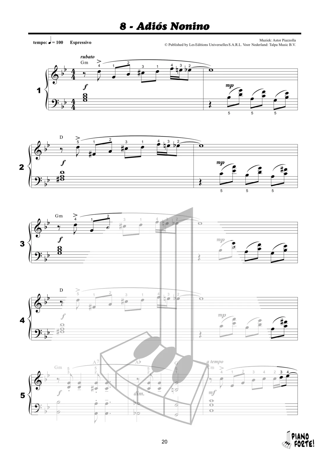 Voorbeeldpagina uit Piano Forte! 6