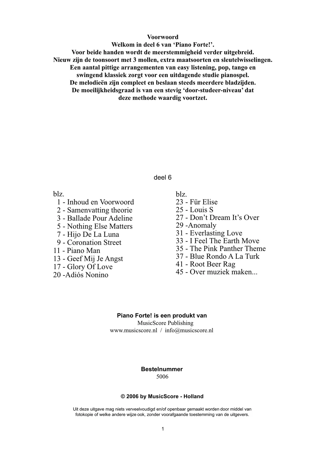 Voorbeeldpagina uit Piano Forte! 6